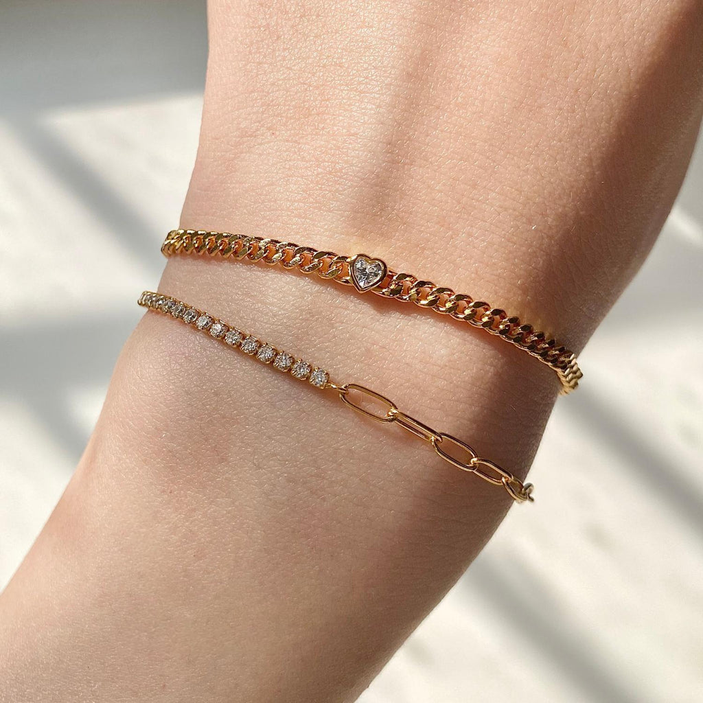 Silver Cuban Stacking Bracelet