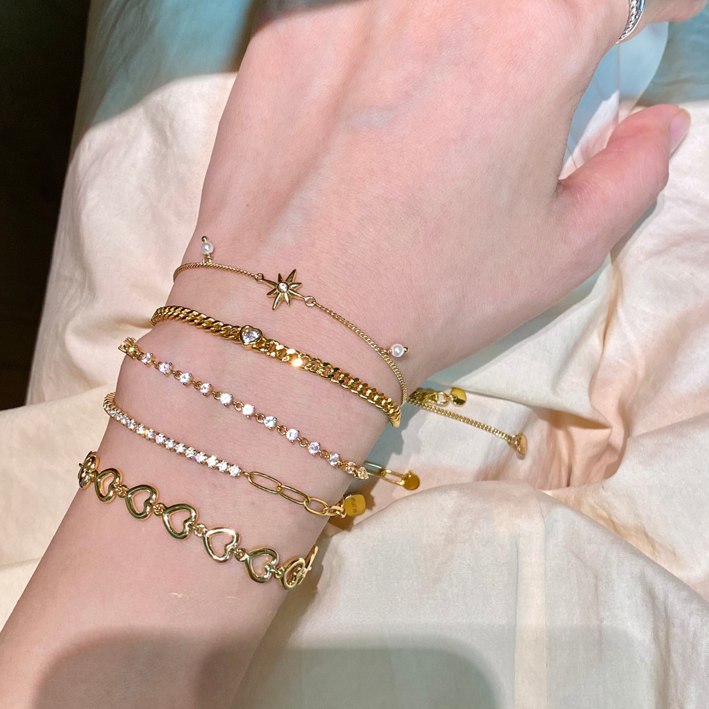 Silver Cuban Stacking Bracelet