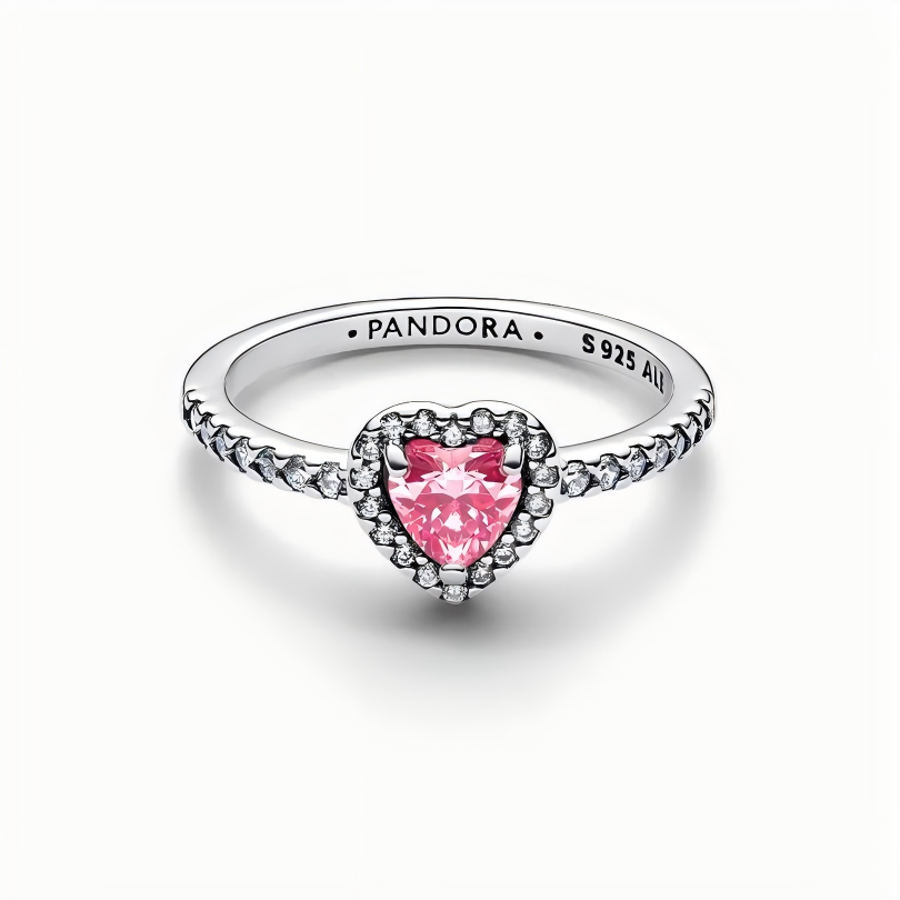 Pandora Double Heart Sparkling Ring