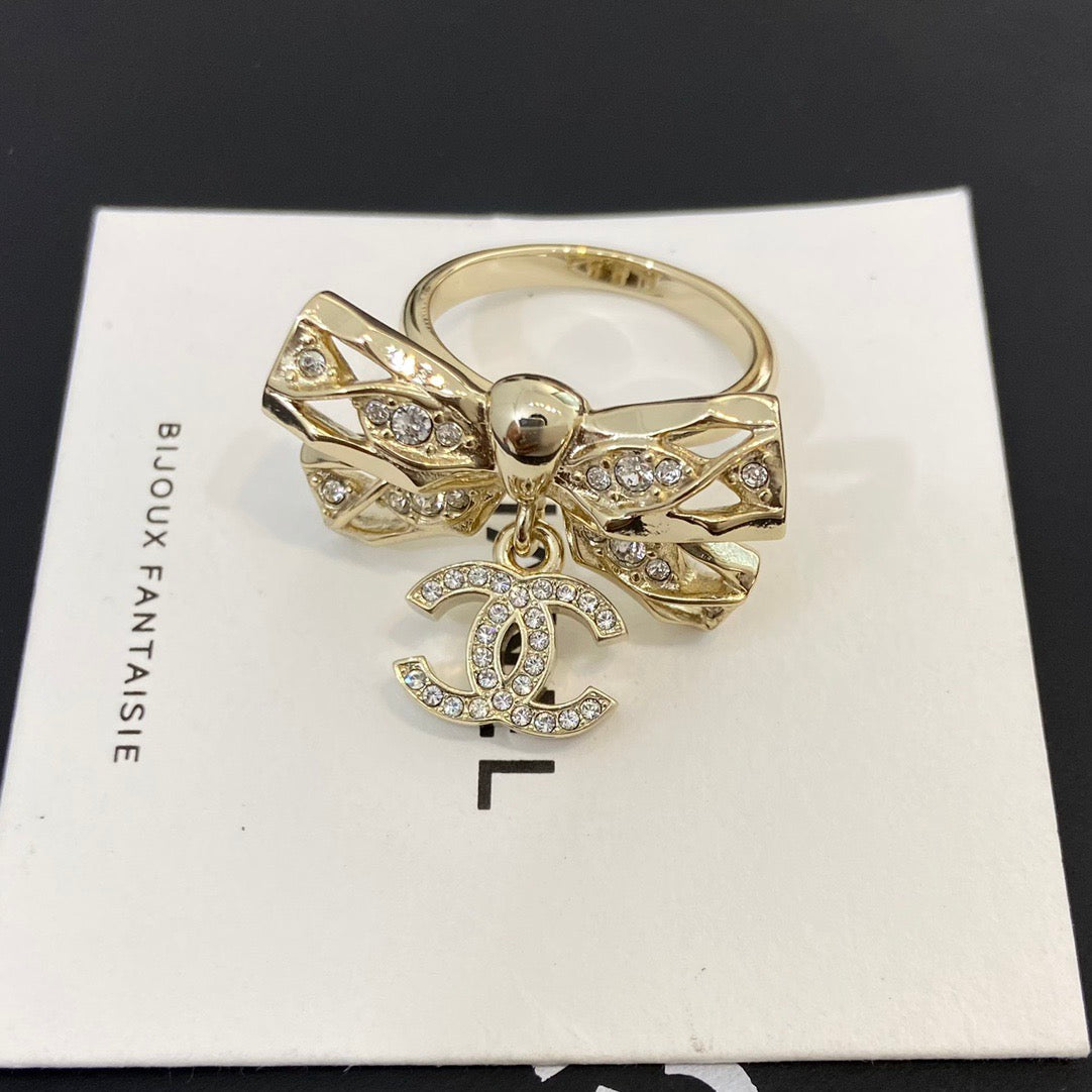 Chanel Bowknot Gold Diamond Ring