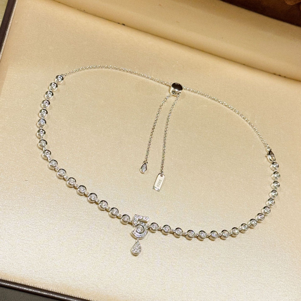 Chanel Number 5 Diamond Necklace Bracelet