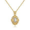 Sparkling Moissanite Sunflower Pendant Necklace