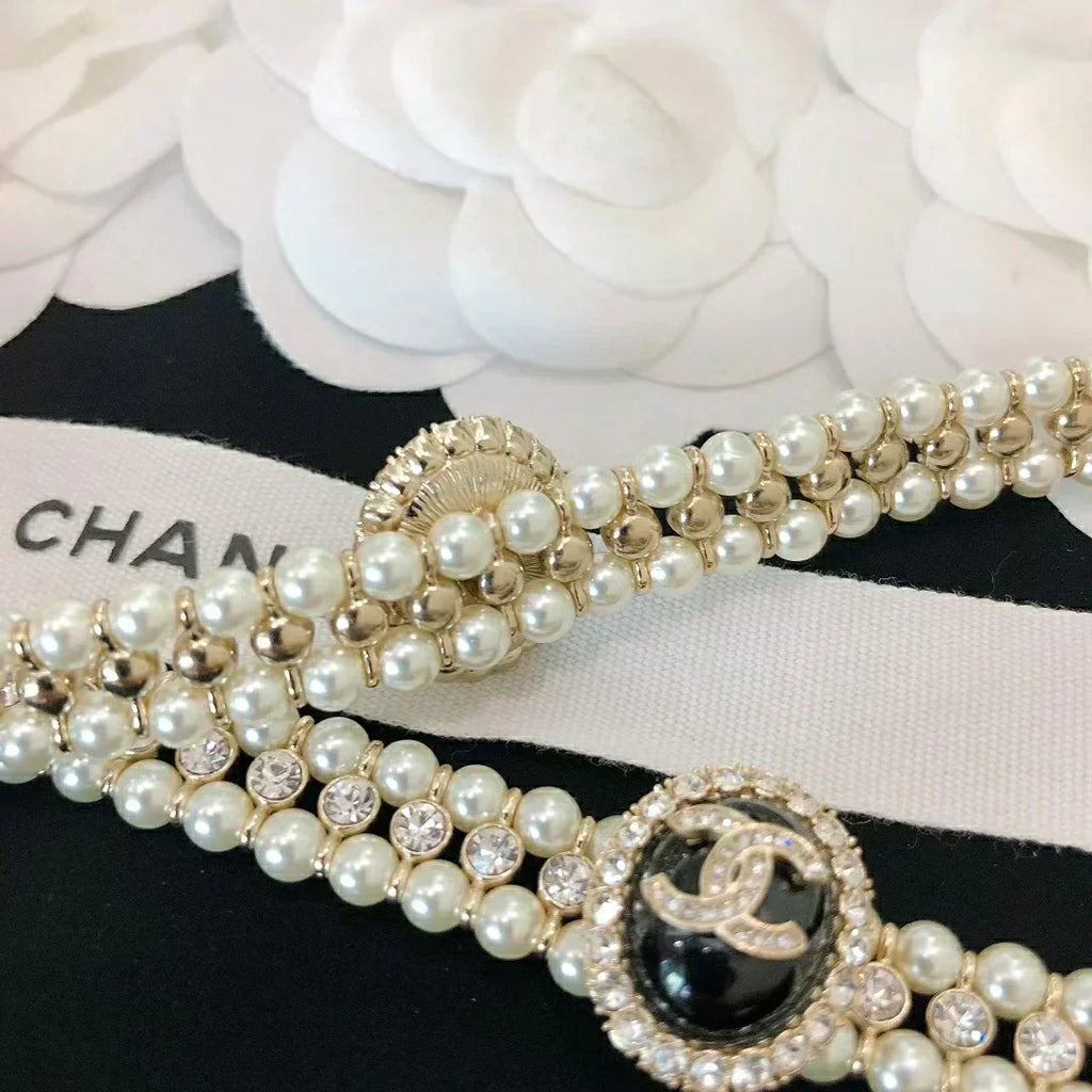 Chanel Pearl Black Choker