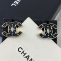 Chanel Black Star Earrings