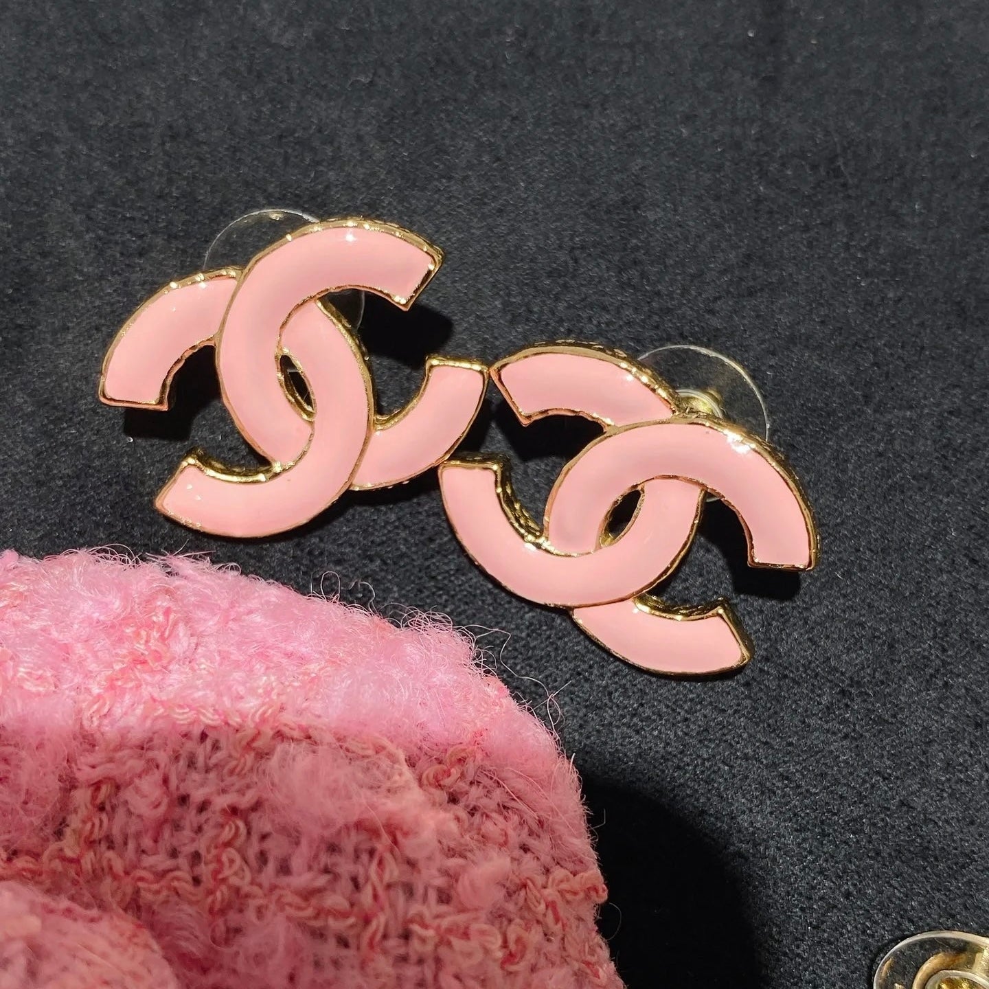 Chanel Pink Earrings