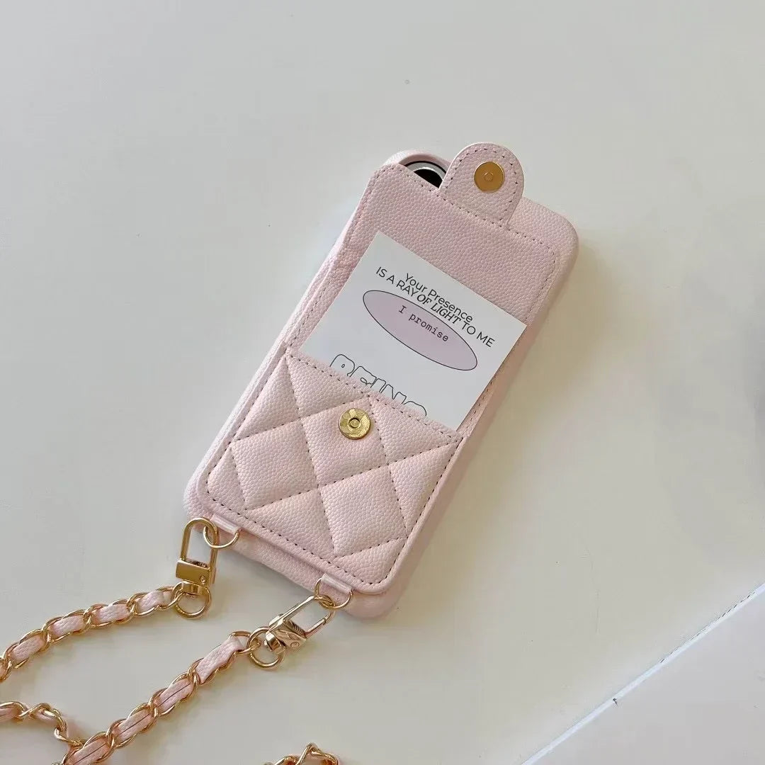 Chanel Leather Phone Case with Chain