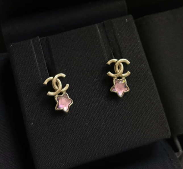 Chanel Pink Star Dainty Earrings